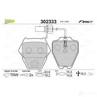 Тормозные колодки дисковые, комплект VALEO 1437873710 302333 TN3X Y - Изображение 2