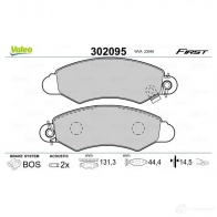 Тормозные колодки дисковые, комплект VALEO GFKH P 1437874330 302095 - Изображение 2