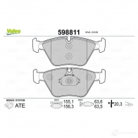 Тормозные колодки дисковые, комплект VALEO Z A9EAR 233232 598811 3276425988118 - Изображение 2