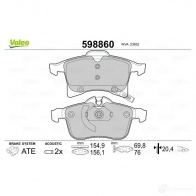 Тормозные колодки дисковые, комплект VALEO 2 3832 233280 598860 95PC1 - Изображение 2