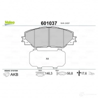 Тормозные колодки дисковые, комплект VALEO 601037 233528 3276426010375 14U UBW - Изображение 2