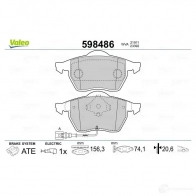 Тормозные колодки дисковые, комплект VALEO 2191 1 232959 M5BGVUV 598486 - Изображение 2