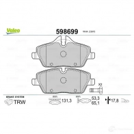 Тормозные колодки дисковые, комплект VALEO 598699 233144 3276425986992 6EKUWL J - Изображение 2