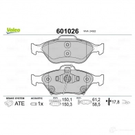 Тормозные колодки дисковые, комплект VALEO 3276426010269 233519 601026 M XC2O - Изображение 2