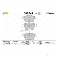 Тормозные колодки дисковые, комплект VALEO 3276423020421 2V 9098 302042 1205902304 - Изображение 2