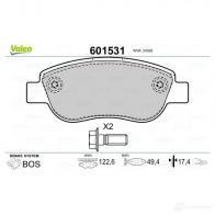 Тормозные колодки дисковые, комплект VALEO 601531 3276426015318 1416858330 0MJE 5 - Изображение 2