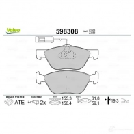 Тормозные колодки дисковые, комплект VALEO 85J9U2 216 36 598308 232809 - Изображение 2
