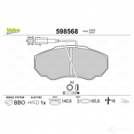 Тормозные колодки дисковые, комплект VALEO 233030 N54V0P 2391 8 598568 - Изображение 2