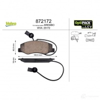 Тормозные колодки дисковые, комплект VALEO 872172 251 72 GEQO0 245343 - Изображение 2
