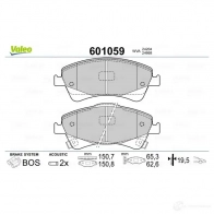 Тормозные колодки дисковые, комплект VALEO 601059 ZS Q1X 1206090040 3276426010597 - Изображение 2