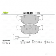 Тормозные колодки дисковые, комплект VALEO DO4B 4G 3276425986190 598619 233074 - Изображение 2