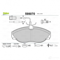 Тормозные колодки дисковые, комплект VALEO 598070 232627 2 1797 1IYGY - Изображение 2