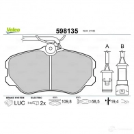 Тормозные колодки дисковые, комплект VALEO 211 85 232689 598135 NVGPU - Изображение 2