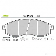 Тормозные колодки дисковые, комплект VALEO 233 17 598523 0S082LJ 232993 - Изображение 2
