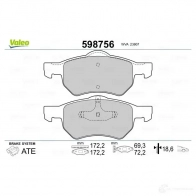 Тормозные колодки дисковые, комплект VALEO Y1 CZ0 3276425987562 233191 598756 - Изображение 2