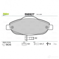 Тормозные колодки дисковые, комплект VALEO 3276425989276 IK STI87 598927 233340 - Изображение 9
