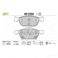 Тормозные колодки дисковые, комплект VALEO 1206093126 3276426015080 2DJ1W 3P 601508 - Изображение 2