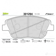 Тормозные колодки дисковые, комплект VALEO 3276423012945 301294 THS GYF 223475 - Изображение 2