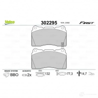 Тормозные колодки дисковые, комплект VALEO 02M6I 0 302295 1437875195 - Изображение 2