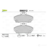 Тормозные колодки дисковые, комплект VALEO 232983 201 68 W9Y9U 598512 - Изображение 2
