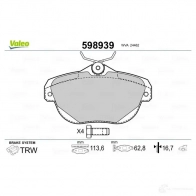 Тормозные колодки дисковые, комплект VALEO 233350 G4N 2ZH 3276425989399 598939 - Изображение 2