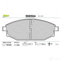 Тормозные колодки дисковые, комплект VALEO 235 18 232976 A8ER3 598504 - Изображение 2