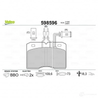Тормозные колодки дисковые, комплект VALEO 233054 598596 2104 9 P389S - Изображение 2