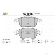Тормозные колодки дисковые, комплект VALEO H WDU18W 601066 3276426010665 1206090104 - Изображение 2