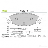 Тормозные колодки дисковые, комплект VALEO 598416 2 3273 G9DA13 232889 - Изображение 2