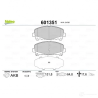 Тормозные колодки дисковые, комплект VALEO 601351 97 S0K 3276426013512 233651 - Изображение 2