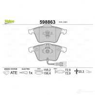 Тормозные колодки дисковые, комплект VALEO XCLABJ G 3276425988637 233283 598863 - Изображение 2