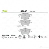 Тормозные колодки дисковые, комплект VALEO 54YCK3 598651 233104 237 46 - Изображение 7