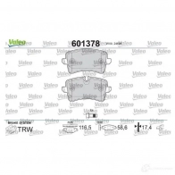 Тормозные колодки дисковые, комплект VALEO 3276426013789 4AW ZTRR 601378 233655 - Изображение 2