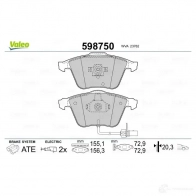 Тормозные колодки дисковые, комплект VALEO 598750 34G7S 2G 3276425987500 233185 - Изображение 2