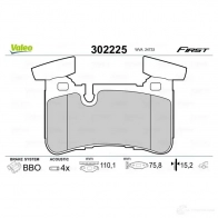 Тормозные колодки дисковые, комплект VALEO 1437875434 302225 S Z6JFME - Изображение 2