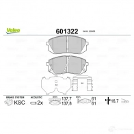 Тормозные колодки дисковые, комплект VALEO 3276426013222 233625 601322 UC 5RTZ - Изображение 2