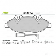 Тормозные колодки дисковые, комплект VALEO 233199 0462MN 240 07 598764 - Изображение 2