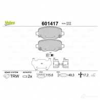 Тормозные колодки дисковые, комплект VALEO QK NNAU2 1206092548 601417 3276426014175 - Изображение 2