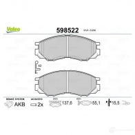 Тормозные колодки дисковые, комплект VALEO 2092 3 598522 232992 23290 - Изображение 2