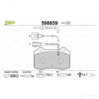 Тормозные колодки дисковые, комплект VALEO 3276425988590 CETW M 598859 233279 - Изображение 2