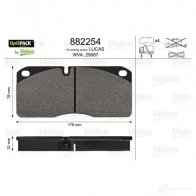 Тормозные колодки дисковые, комплект VALEO 245479 882254 2903 9 29067 - Изображение 3