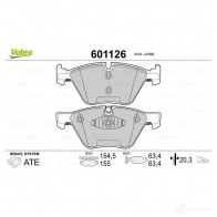 Тормозные колодки дисковые, комплект VALEO L WFMK 601126 3276426011266 233562 - Изображение 2