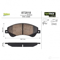 Тормозные колодки дисковые, комплект VALEO 245398 872818 298 18 JHRXSFC - Изображение 2