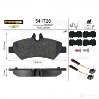 Тормозные колодки, комплект VALEO 4QKT1X 541728 291 90 230150 - Изображение 2