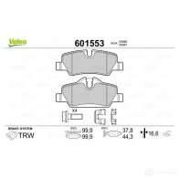 Тормозные колодки дисковые, комплект VALEO 1206093526 601553 GZ 62AS 3276426015530 - Изображение 2