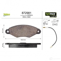 Тормозные колодки дисковые, комплект VALEO 2 1981 872981 245410 E5ISZO7 - Изображение 2