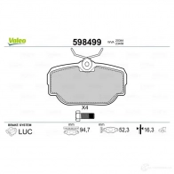 Тормозные колодки дисковые, комплект VALEO 598499 0SX97 234 58 232972 - Изображение 2