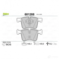 Тормозные колодки дисковые, комплект VALEO HVMZ CT 601288 233595 3276426012881 - Изображение 2