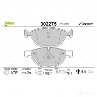 Тормозные колодки дисковые, комплект VALEO 1437878026 UJX 8Y 302275 - Изображение 2