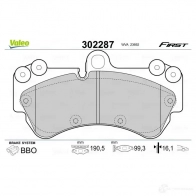 Тормозные колодки дисковые, комплект VALEO U9U163 I 302287 1437876427 - Изображение 2